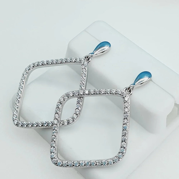 "925 Sterling Silver Cubic Zirconia Earrings, UU1P6A6115 - Picture 6 of 9